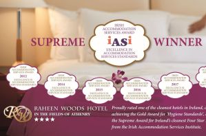 IASI Award Winning Cleanest Hotel Raheen Woods Hotel Fields of Athenry
